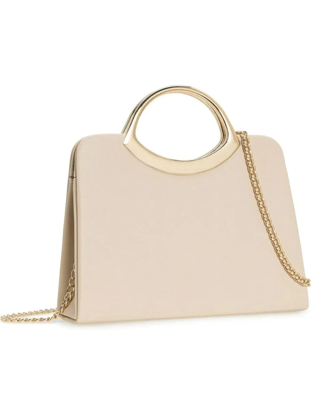👜Women's Beige Small Dressy Handbag Evening Bag Circle Handle Elegant Purse